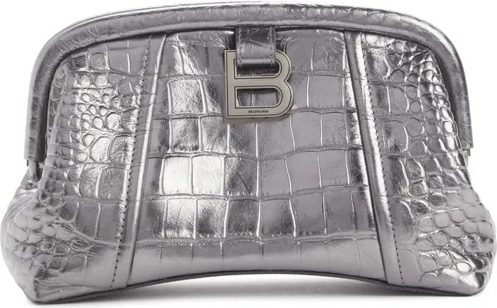Balenciaga Frame Extra Small Croc Embossed Leather Clutch | Nordstrom | Nordstrom