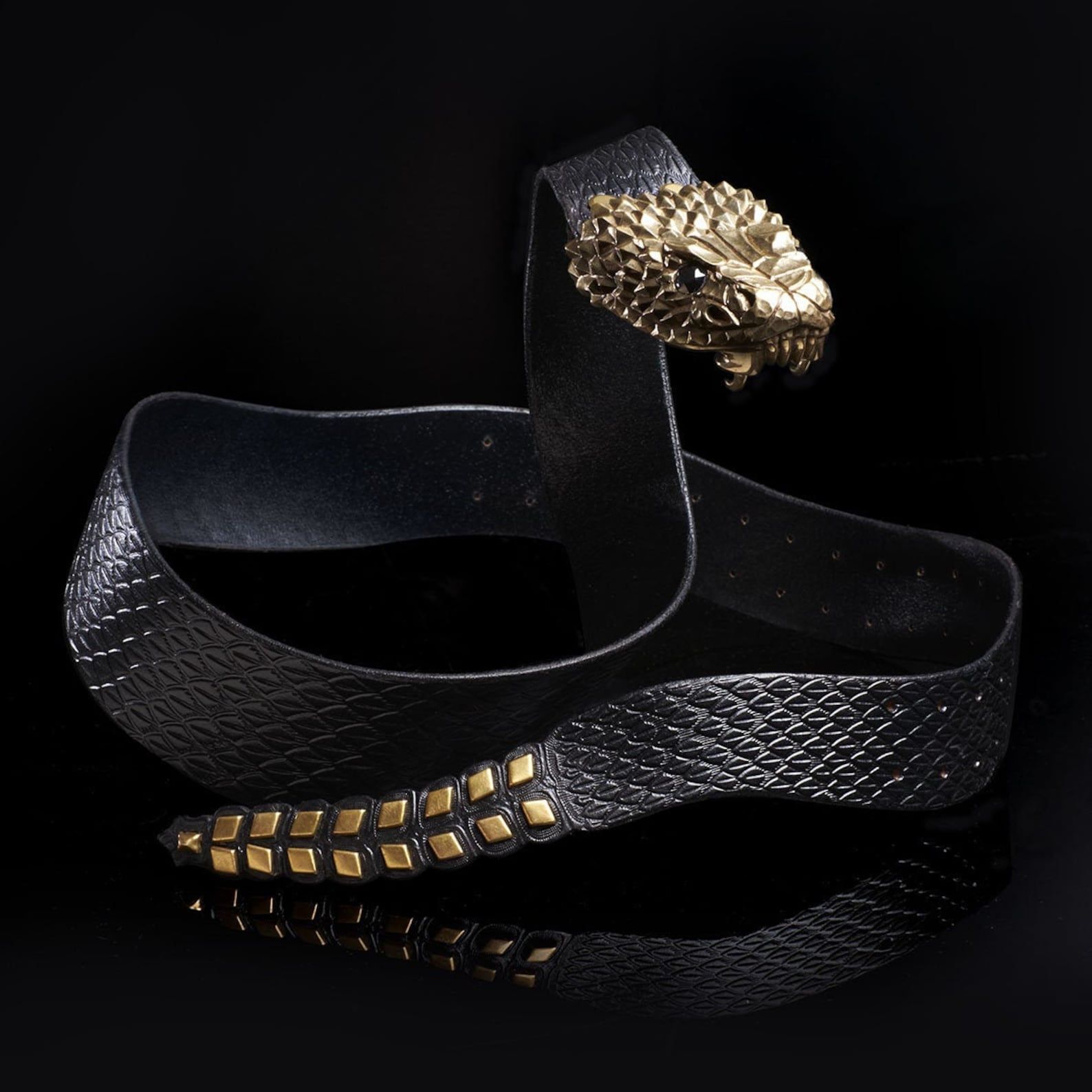 RATTLE-SNAKE belt Brass-black .large Snake Belt. Handmade.beltbuckle.buckle.snakebuckle.quetzalco... | Etsy (US)