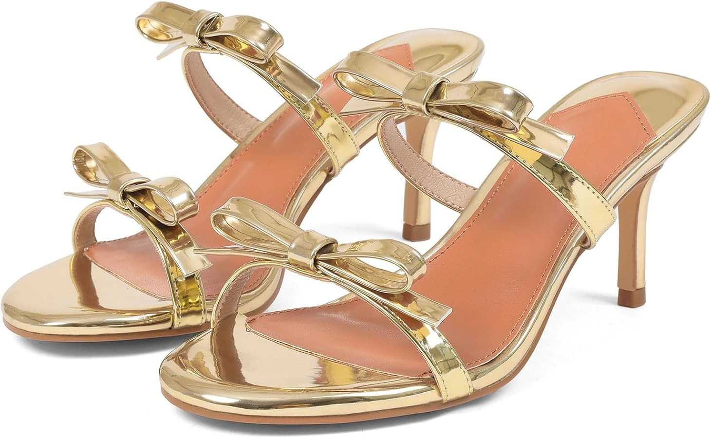CYNLLIO Bow Kitten Heels for Women 2.9 Inch High Heel Strappy Sandals | Amazon (US)