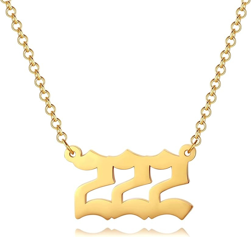 111 222 333 444 555 777 888 999 Angel Number Necklace Gold Numerology Jewelry Lucky Number Minimalis | Amazon (US)