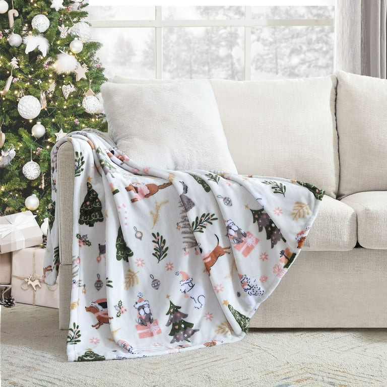 Holiday Time, Nice Puppies List Printed Plush Throw Blanket, Multicolor, Standard Throw | Walmart (US)