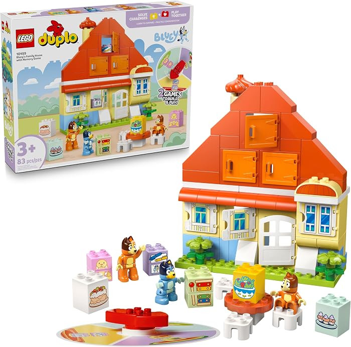 LEGO DUPLO Bluey: Bluey\u2019s Family House with Memory Game - Toddler Toy for Kids Ages 3+ - Mem... | Amazon (US)