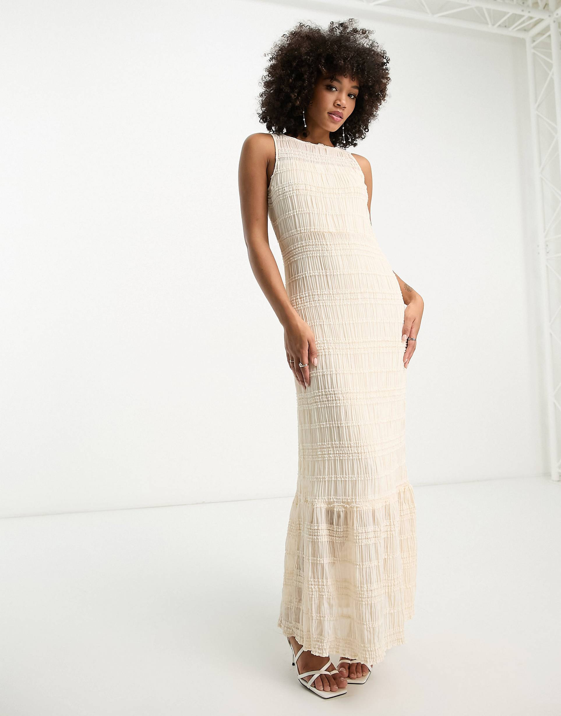 Vila Bridal maxi dress in cream | ASOS (Global)