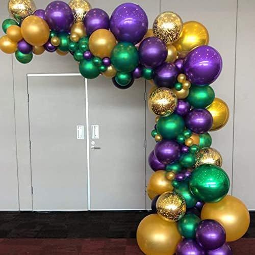 PartyWoo Purple Green Gold Balloons 50 pcs 12 Inch Purple Balloons Gold Balloons Hunter Green Bal... | Amazon (US)