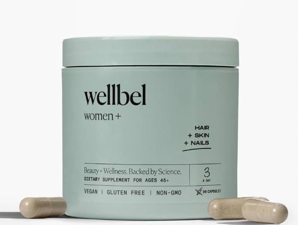WELLBEL Women + Clean Supplement for Hair, Skin, and Nails, Vegan, Gluten Free, Non GMO 90 Count | Amazon (US)