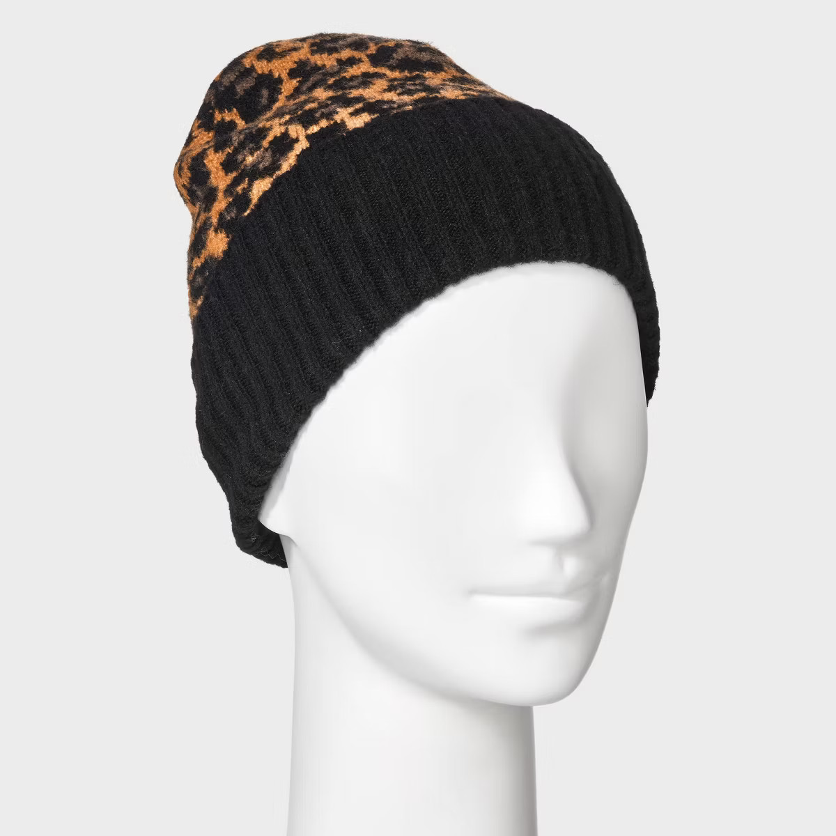 Essential Cuffed Leopard Print Beanie - Universal Thread™ Brown/Black | Target