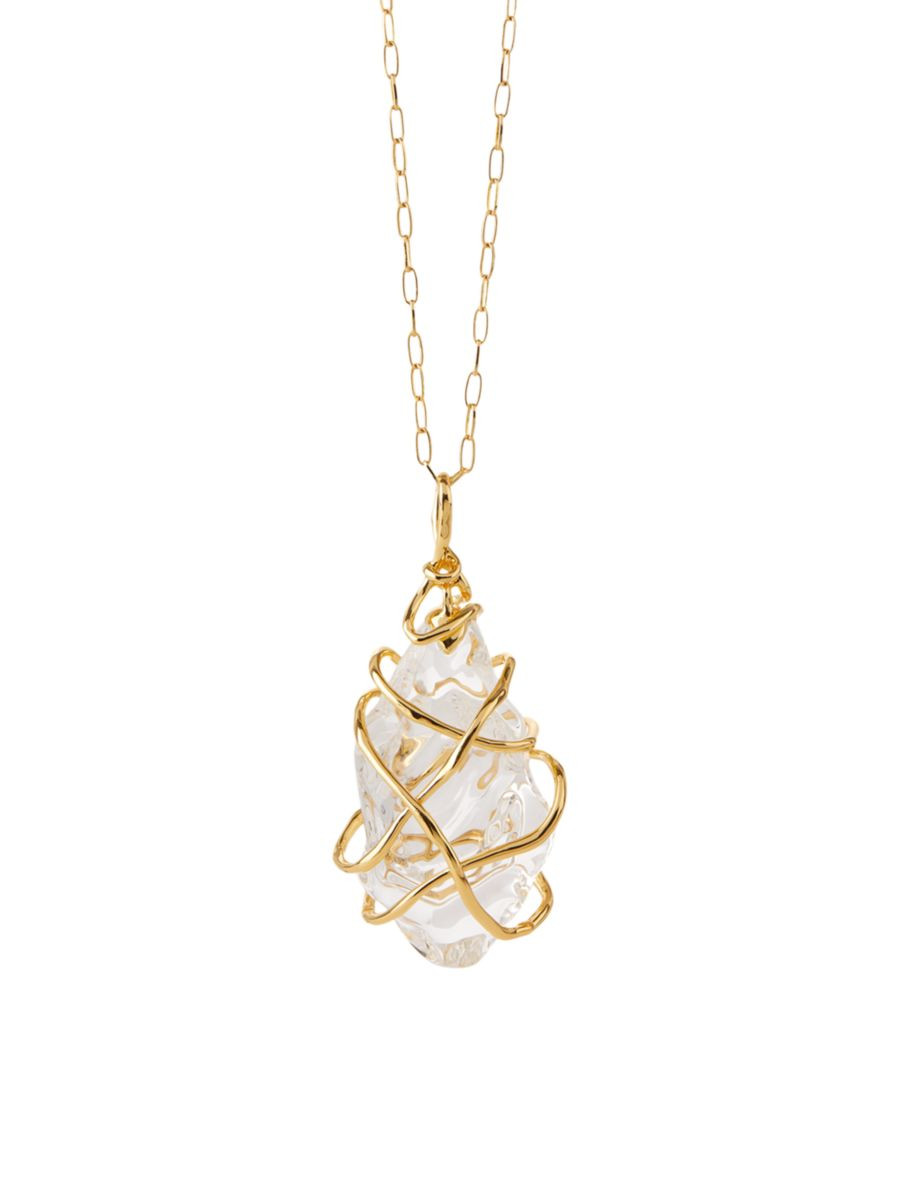 Twisted 14K Gold-Plated & Lucite Large Pendant Necklace | Saks Fifth Avenue