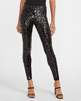 High Waisted Sequin Leggings | Express