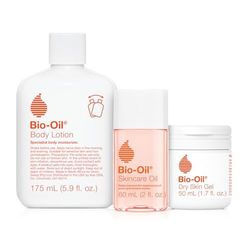 Bio-Oil Skincare Set for Scars, Stretch Marks, and Dry Skin, 3 Pc Travel Size Kit Includes Skin Care Oil (2 oz), Dry Skin Gel (1.7 oz), and Body Lotion (5.7 oz), Pregnancy and Maternity Stretch Marks | Amazon (US)