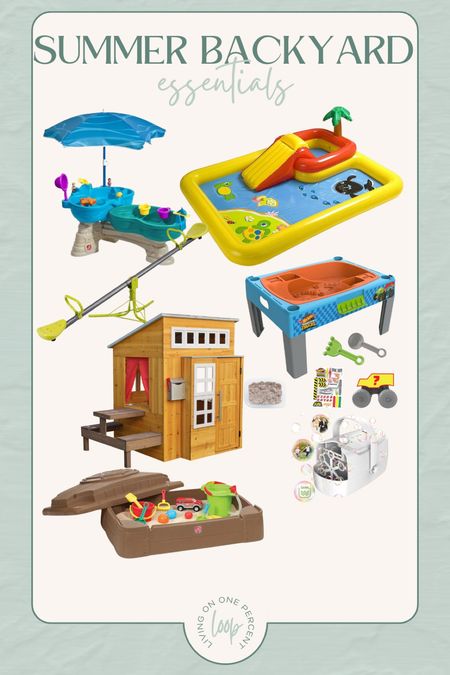 Summer backyard must haves! These items are slight investments that are essential for a summer with the kids home. Backyard play, playhouse, sandbox, backyard toys, water play

#LTKFamily #LTKKids