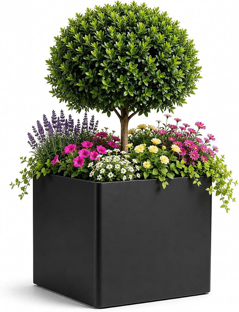 26x26 Large Square Planter Box,65 Gallon Tree Pot for Outdoor Plants | Amazon (US)