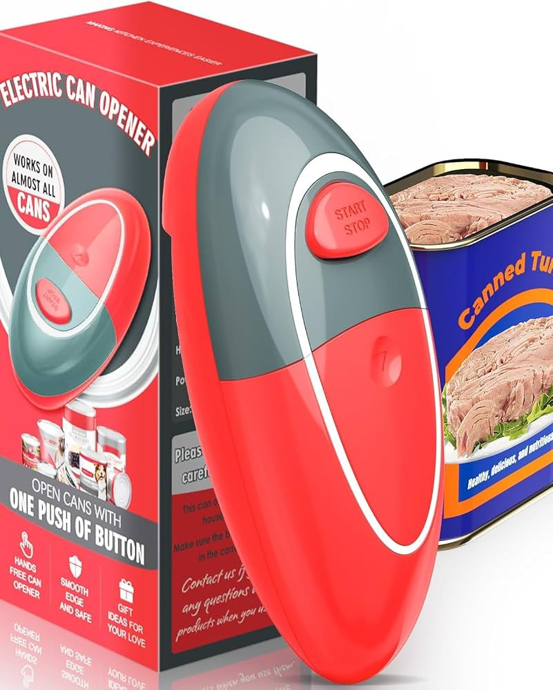One Touch Battery Operated Electric Can Opener Fits All Size Can With Smooth Edge, Hands Free Cor... | Amazon (US)