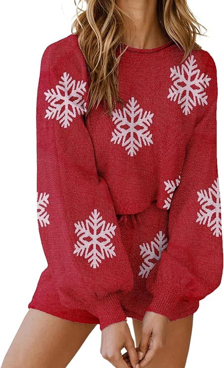 Ekouaer Knit Pajamas Set for Women Lounge Wear Sets Long Sleeve Sweatsuit Matching 2 Piece Outfit... | Amazon (US)