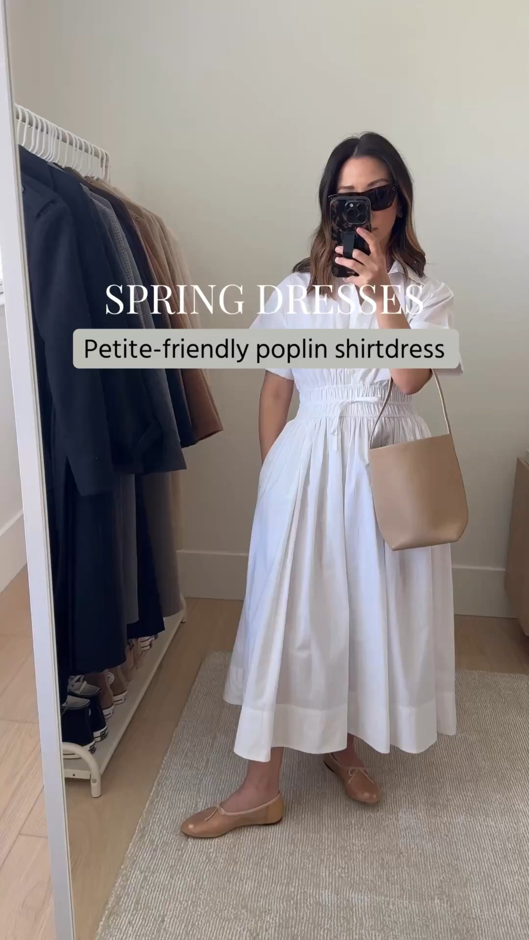 J.crew brought back this classic  shirt dress in a slightly updated silhouette. Comes in petite sizes. On sale! 

J.Crew shirtdress petite 0
Loeffler Randall flats 5
The Row Bag small
Celine sunglasses
Dorsey James necklace 15"
J.Crew earrings

White dress, spring dresses, petite style, spring outfits, Easter dresses

#LTKootd #LTKPetite #LTKSaleAlert