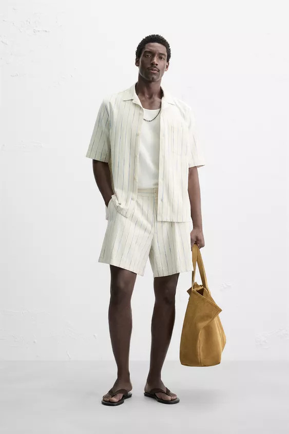 TEXTURED STRIPED SHIRT | Zara US