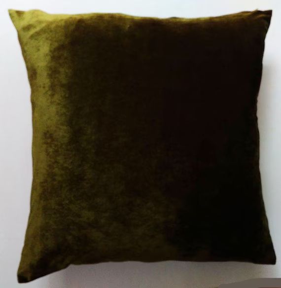 deep olive green velvet pillow. Decorative velvet pillow cover. euro sham. floor pillow. luxury pill | Etsy (US)