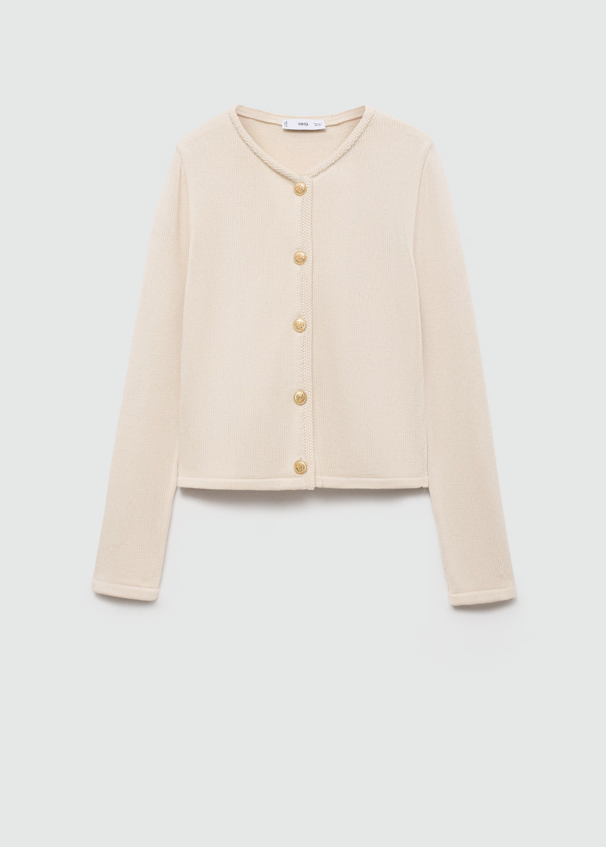 Knitted cardigan with jewel button | MANGO (UK)