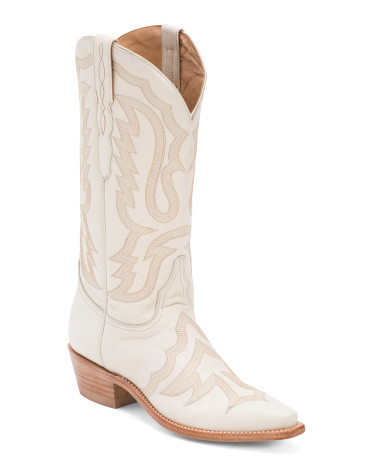 Made In Mexico Leather Sage Vamp Stitch Western Boots for Women | Marshalls
