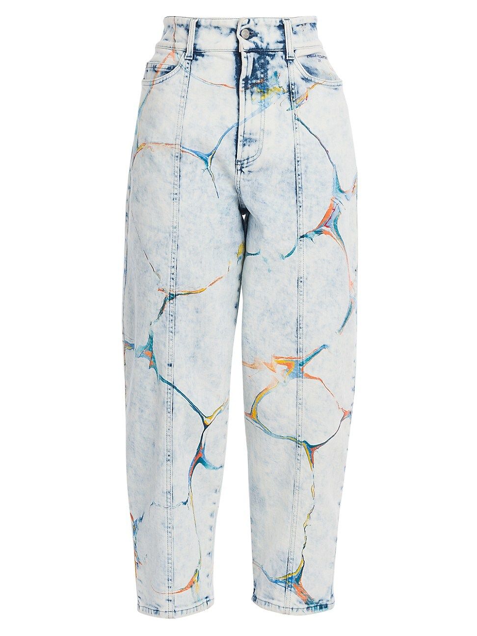 Stella McCartney Women's High-Rise Straight-Leg Marble Jeans - Blue Marble Wash Denim - Size Denim:  | Saks Fifth Avenue
