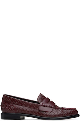 Burgundy Carter Leather Loafers | SSENSE