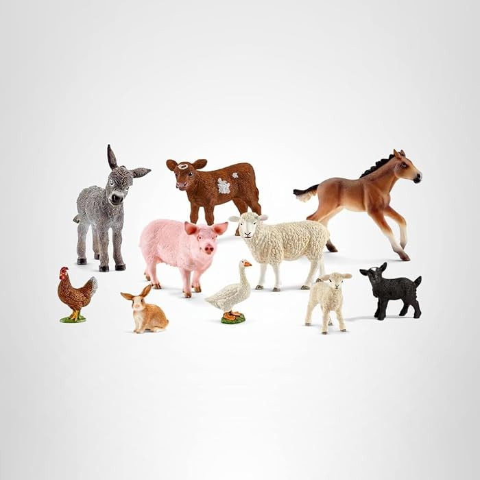 Schleich Farm World - 10Pc Farm Animal Toy Bundle - Kids Ages 3+ | 77585 | Amazon (US)