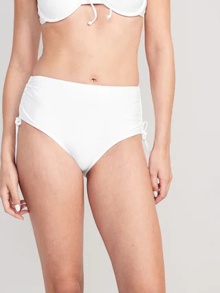 High-Waisted Tie-Cinched Bikini Swim Bottoms for Women | Old Navy (US)