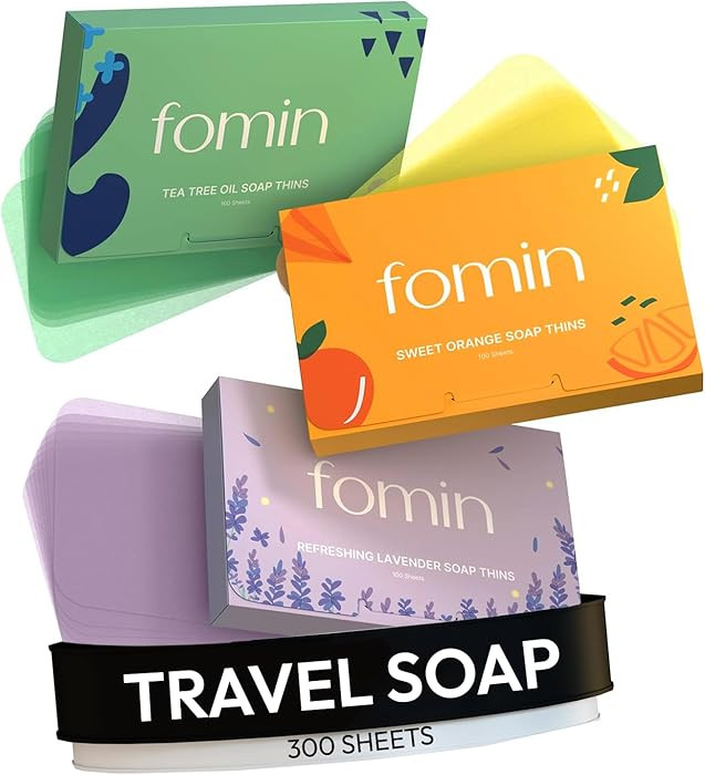 FOMIN - Antibacterial Paper Soap Sheets for Hand Washing - (300 Sheets) Orange, Tea Tree, Lavende... | Amazon (US)