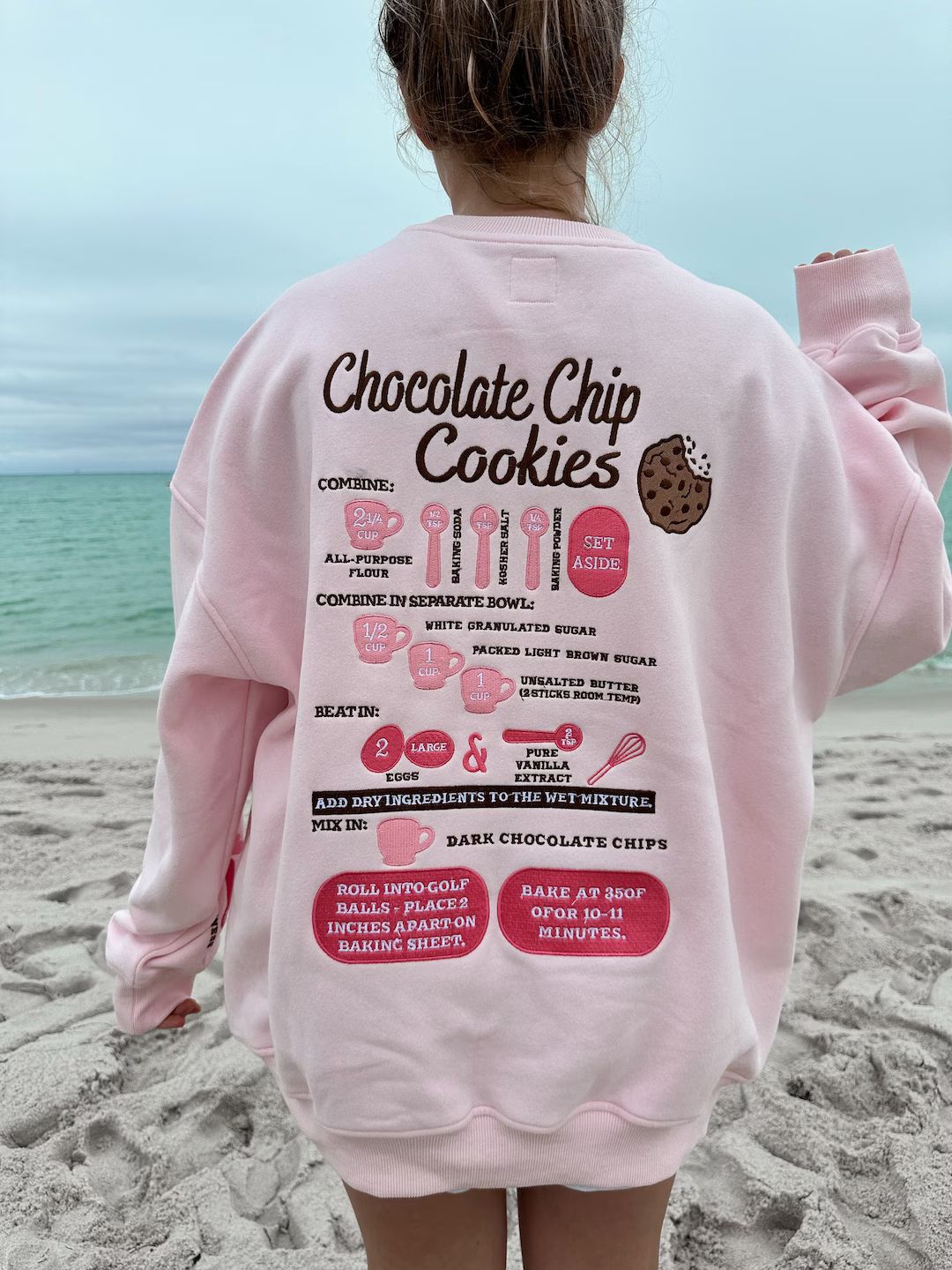 Chocolate Chip Cookie Recipe Embroider Sweatshirt - Etsy | Etsy (US)