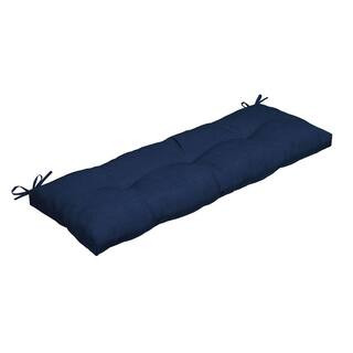 48 in. x 18 in. Rectangular Outdoor Plush Modern Tufted Bench Cushion, Sapphire Blue Leala | The Home Depot