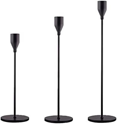 Candlestick Holders Set of 3 for Taper Candles, Black Decorative Candle Holders for Wedding, Dinn... | Amazon (US)
