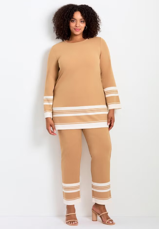 Border Stripe Straight Leg Pant | Avenue