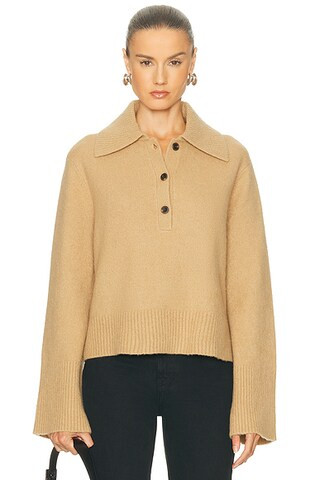 Cashmere Stevie Polo Top | FWRD 