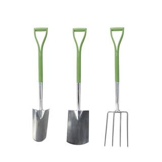 Martha Stewart Living 40 in. 3-Piece Stainless Steel Tool Set with Shovel, Garden Fork, Spade-MTS... | The Home Depot