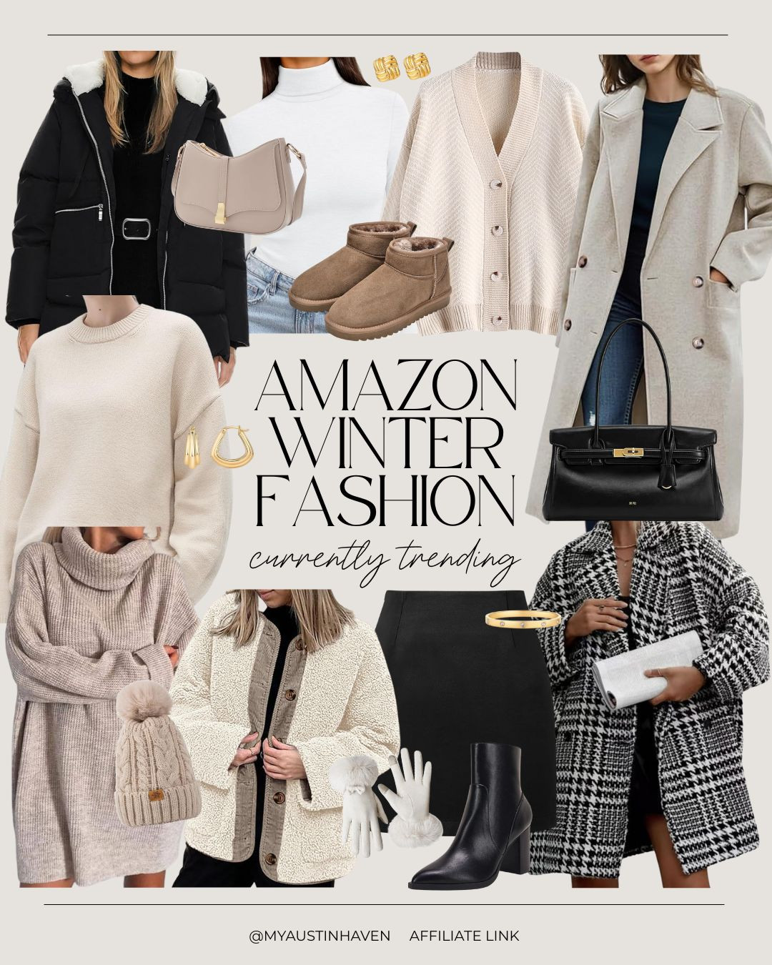 Trending winter fashion from Amazon! ✨ Cozy clothing, chunky sweaters, turtleneck, turtleneck dress, boots, gloves, scarves, stylish outerwear, fashionable winter wear, fashion staples, trending clothes, winter style, comfy chic, Amazon fashion. 

 #LTKootd #LTKSeasonal #LTKFindsUnder50