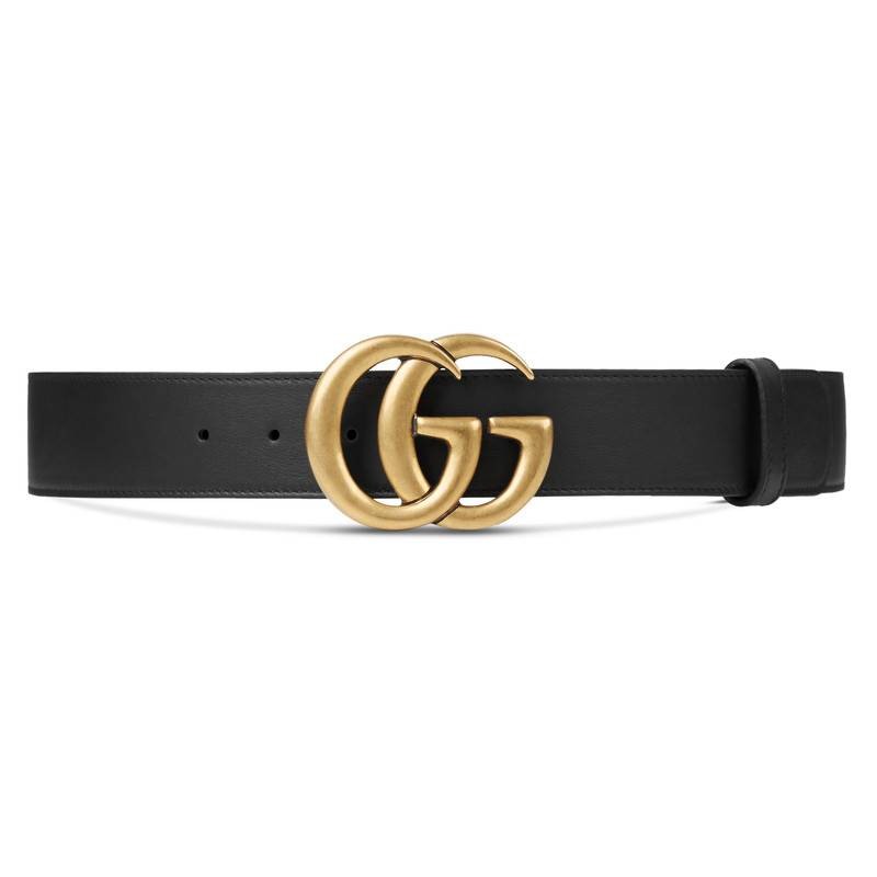 Leather belt with Double G buckle black | Gucci (US)