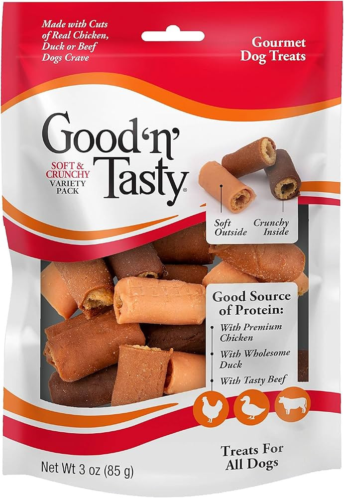 Good ‘N’ Tasty Soft & Crunchy Rolls, Gourmet Treats for All Dogs, Made with Real Chicken | Amazon (US)