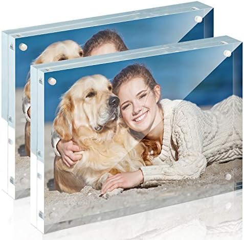 Amazon.com - TWING Premium Acrylic Picture Frame 5x7 Magnet Photo Frame -12 + 12MM Thickness Clea... | Amazon (US)