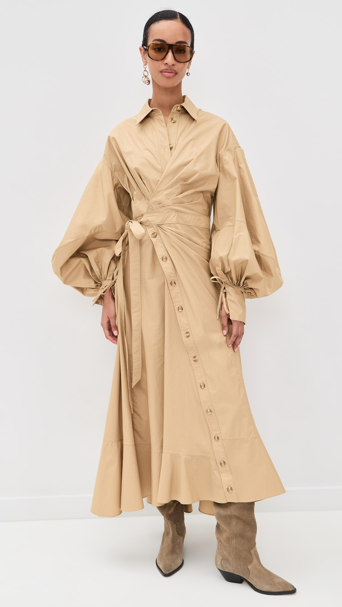 Wrap Poplin Maxi Dress | Shopbop