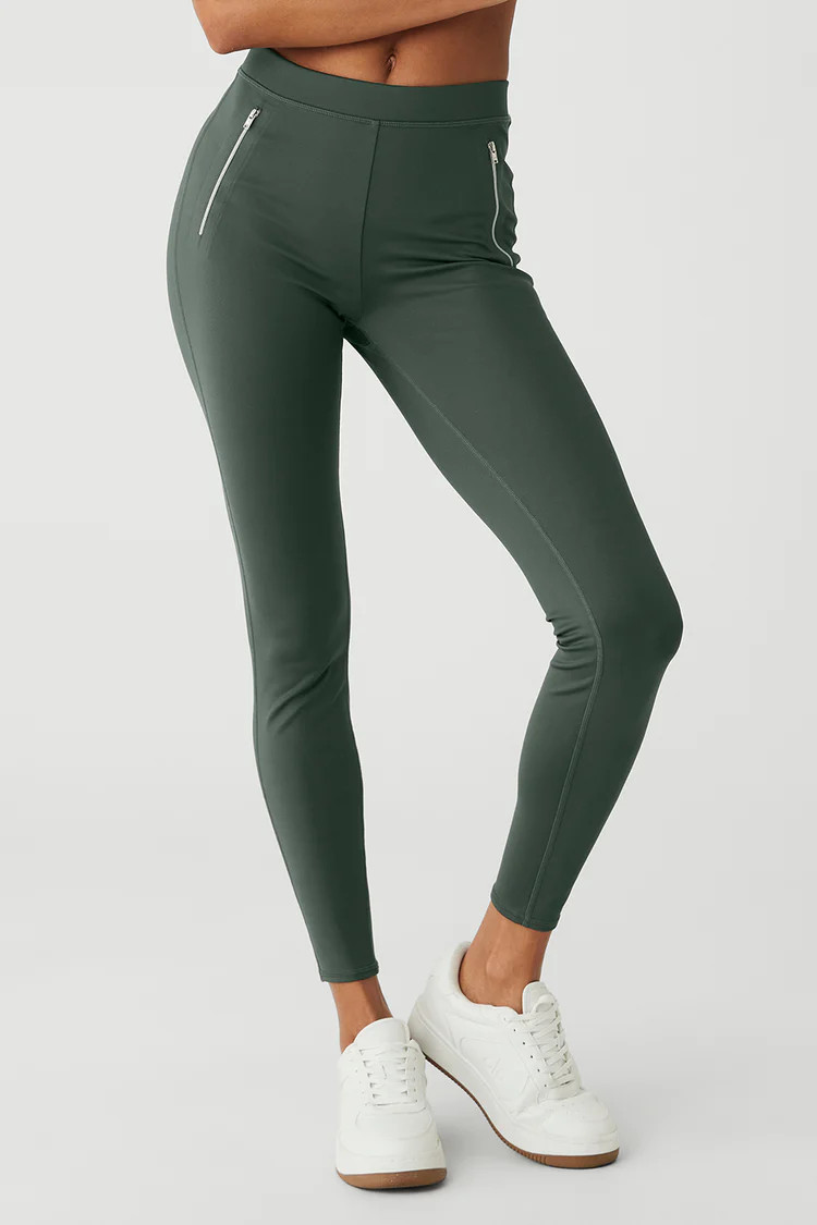 High-Waist Thrill Seeker Legging - Dark Cactus | Alo Yoga (US)