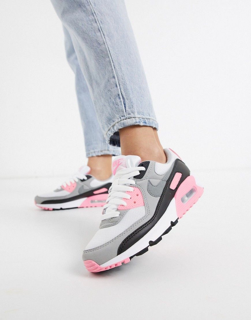 Nike Air Max 90 white and pink sneakers | ASOS (Global)