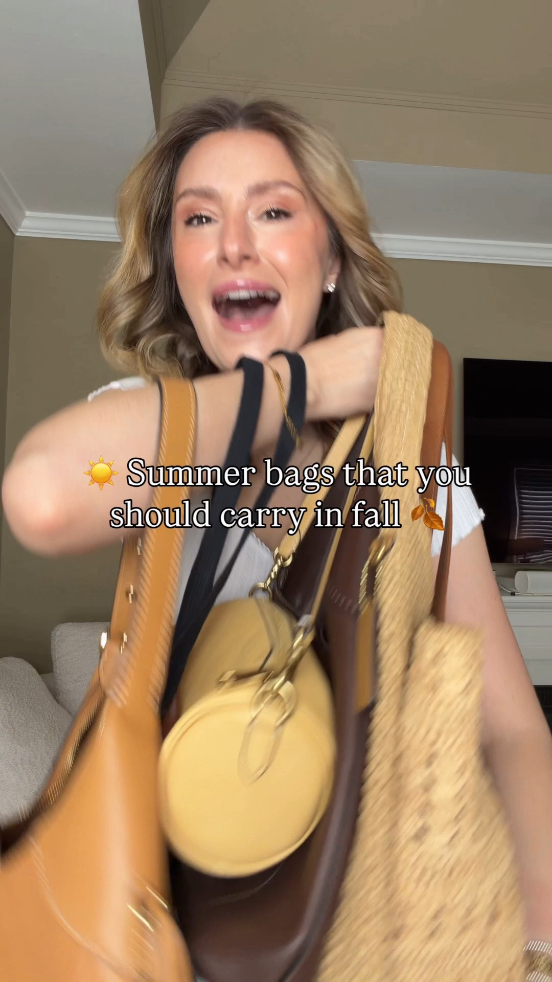 I’ll never say no to a new bag, but I will also wear them as much as possible, even sneaking them into the “wrong” season ☀️➡️🍂 Comment SHOP & I’ll dm you the links ♥️

Here are summer bags that transition into fall perfectly! 

Straw bags are perfect bags for most seasons! They add a relaxed natural look to any outfit and a light straw bag will add some contrast to your darker fall outfits 🍂 I will definitely be carrying my straw Coach Brooklyn and my ysl basket bag all fall 🍁

The LL bean boat and tote is not only for your New England summers but the perfect fall tote, especially if you get one in this olive color! But the classic colors work too! Navy is basically a neutral 

I’ve called the Longchamp Le Pliage Le filet bag my mermaid bag but even mermaids love fall! She falls into the straw category where she can be made super summery and beachy but transitions perfect into fall farmers markets 🍂 both the black and white are perfect! 

Last but certainly not least, don’t put away your butter yellow bags that’s have been trending this summer and last summer! It’s the perfect yellow to take into fall, fits the fall color palettes perfectly and is such a  Ute way to add a pop of color! Especially with this little coach battle bag in vanilla leather! The vanilla Coach Chelsea is also perfect for this!

#LTKootd