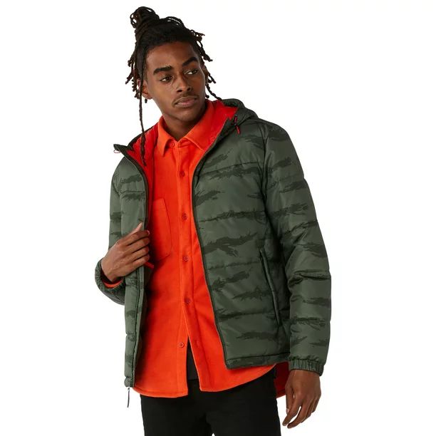 Free Assembly Men's Classic Puffer Jacket with Hood | Walmart (US)