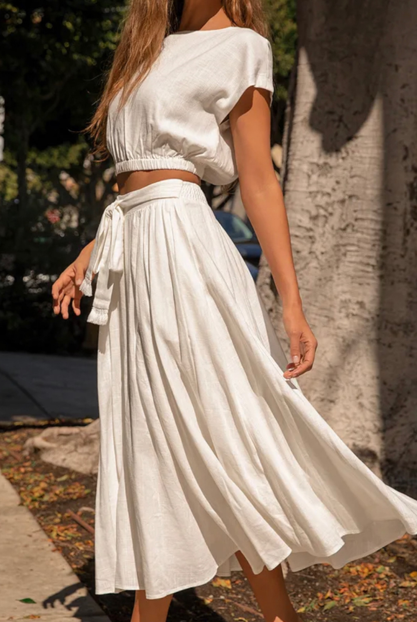 Two piece flowy white set 

#LTKwedding #LTKtravel #LTKSeasonal