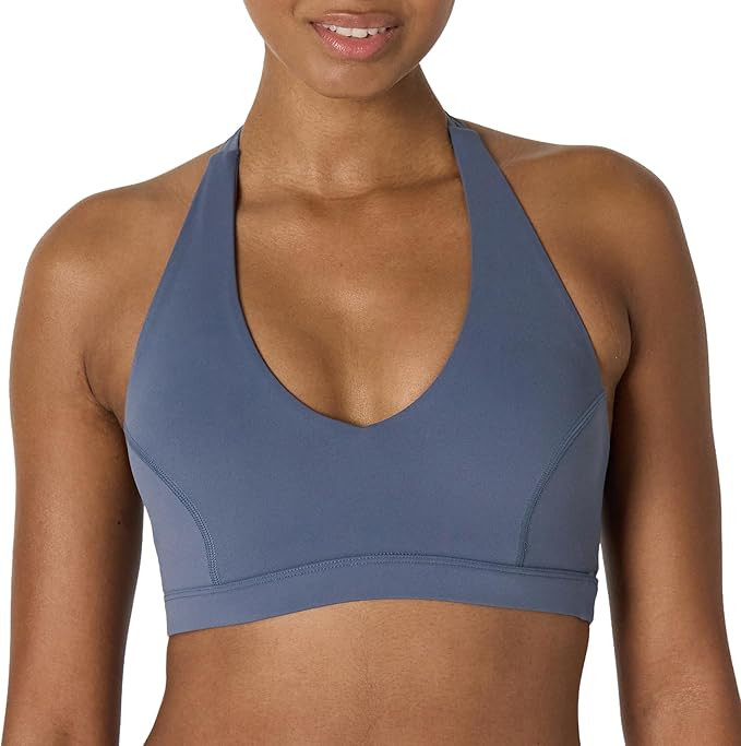 Amazon Essentials Womens Active FormFlex Buttery Soft Light Support Halter V-Neck Sports Bra | Amazon (US)