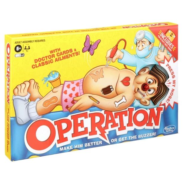 Operation Board Game, For 1 Or More Players, Includes Activity Sheet, For Ages 6 and up - Walmart... | Walmart (US)