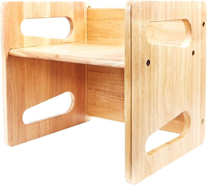 Montessori Weaning Table and Chair (15 inch) - Solid Wooden Toddler Chair/Table - Cube Chair for ... | Amazon (US)