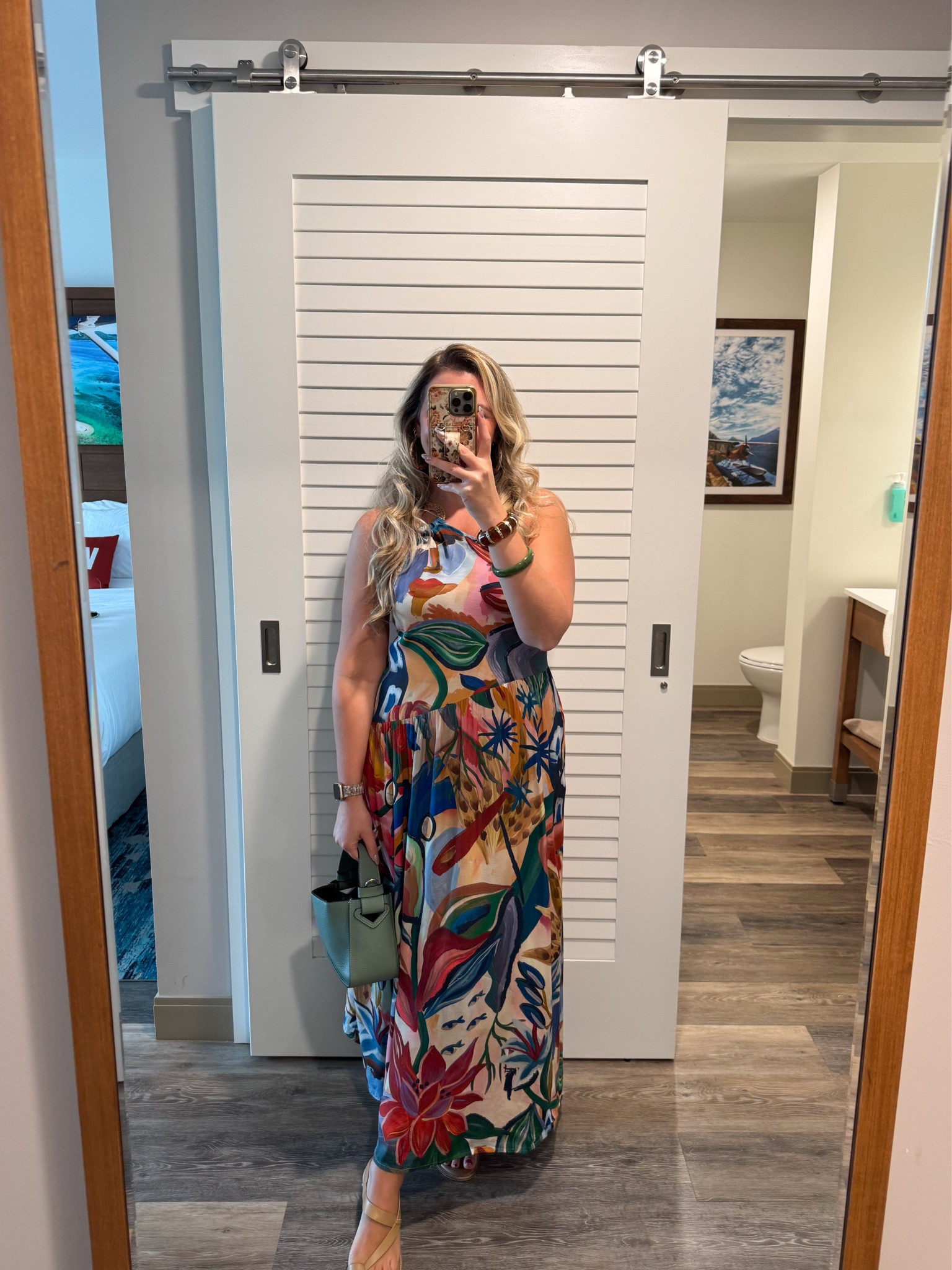 Fall colorful printed dress. 50% off. Wearing a large

#LTKootd #LTKMidsize #LTKTravel