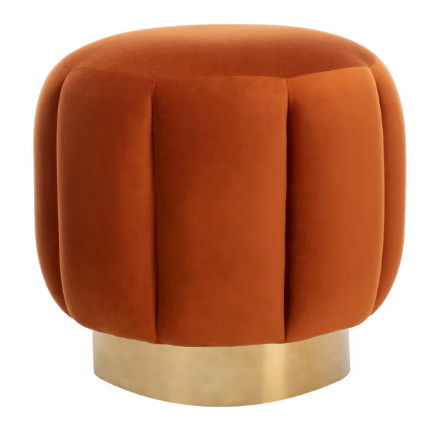 Maxine Channel Tufted Ottoman Sienna - Safavieh | Target