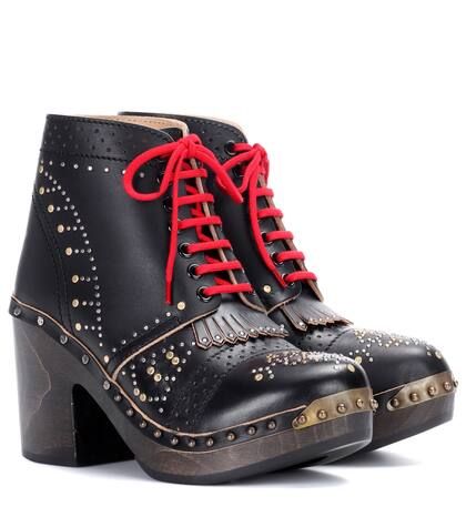Embellished leather ankle boots | Mytheresa (DACH)