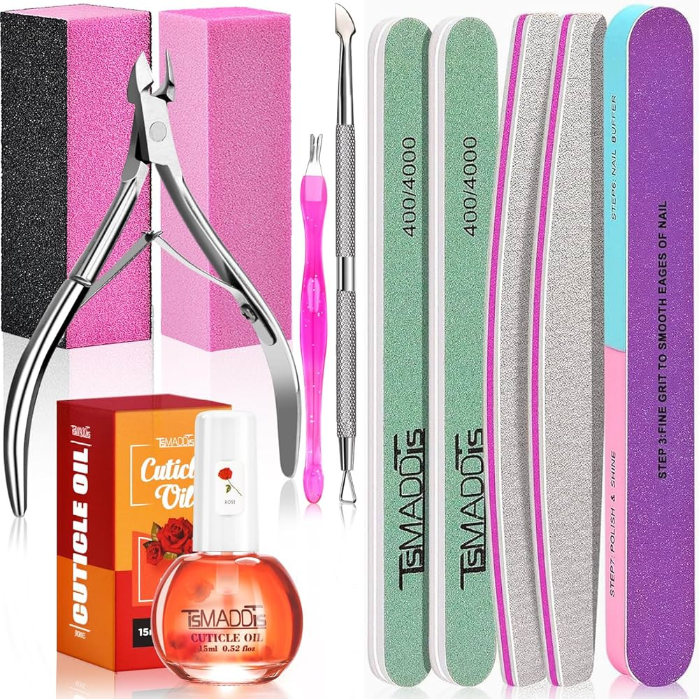TsMADDTs Manicure Tools Kit Nail Care Kit with 3PCS Files, 2PCS Buffer Blocks, 2PCS Polishing Buf... | Amazon (US)